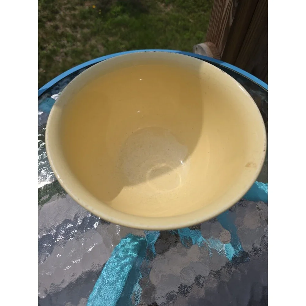 VTG Authentic Vernon Kilns Ware Yellow Mixing Bowl USA Mid 20th Century Pottery